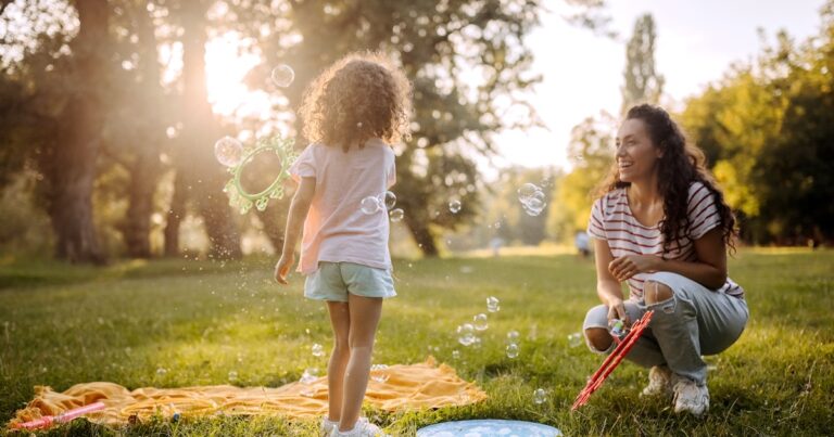 cute little girl playing