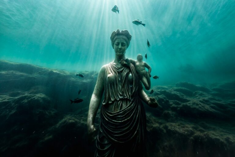 underwater statue