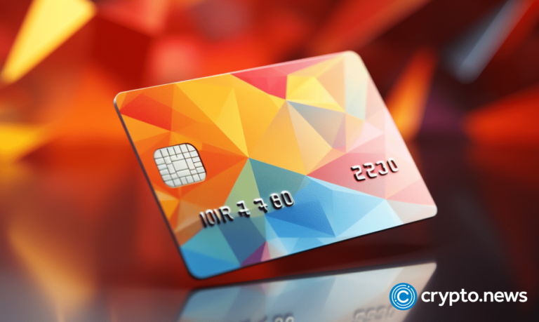 crypto news Mastercard Credit card blockchain and artificial intelligence bright colors blurry background low poly style v5.2