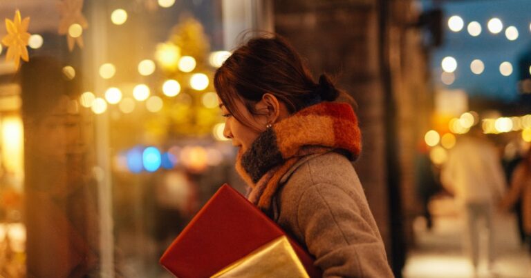 young asian woman carrying