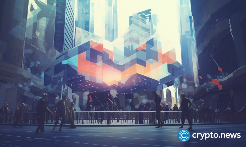 crypto news finance stock exchange blurry blackground bright colors low poly style v5.2