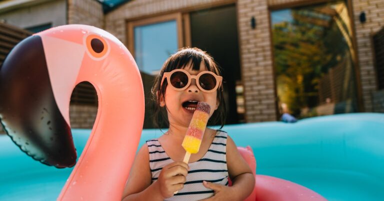 cute asian toddler cooling