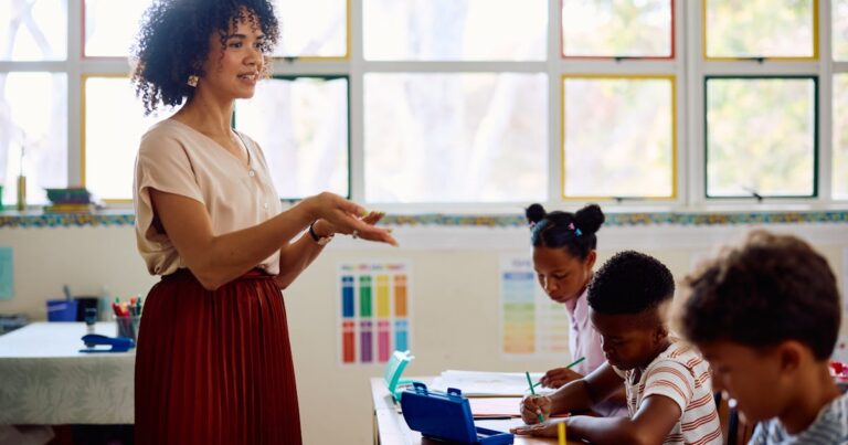 female teacher in her
