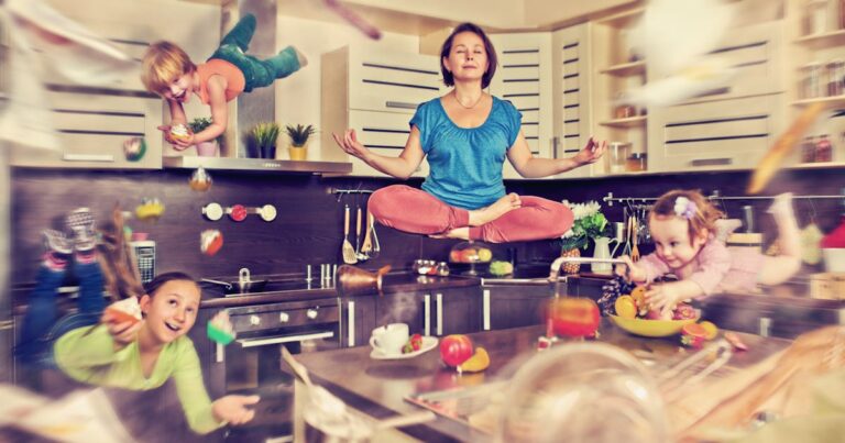 mother meditating at the